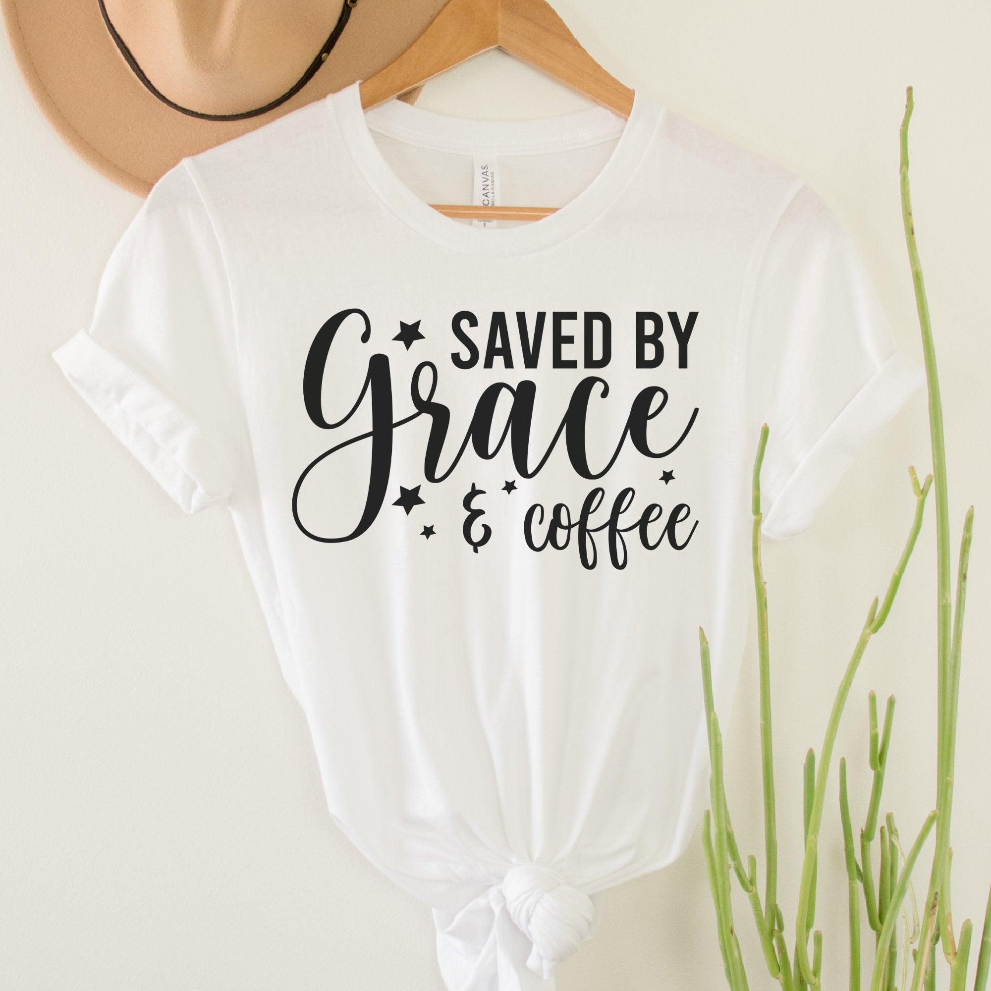 Saved by Grace and Coffee Printify