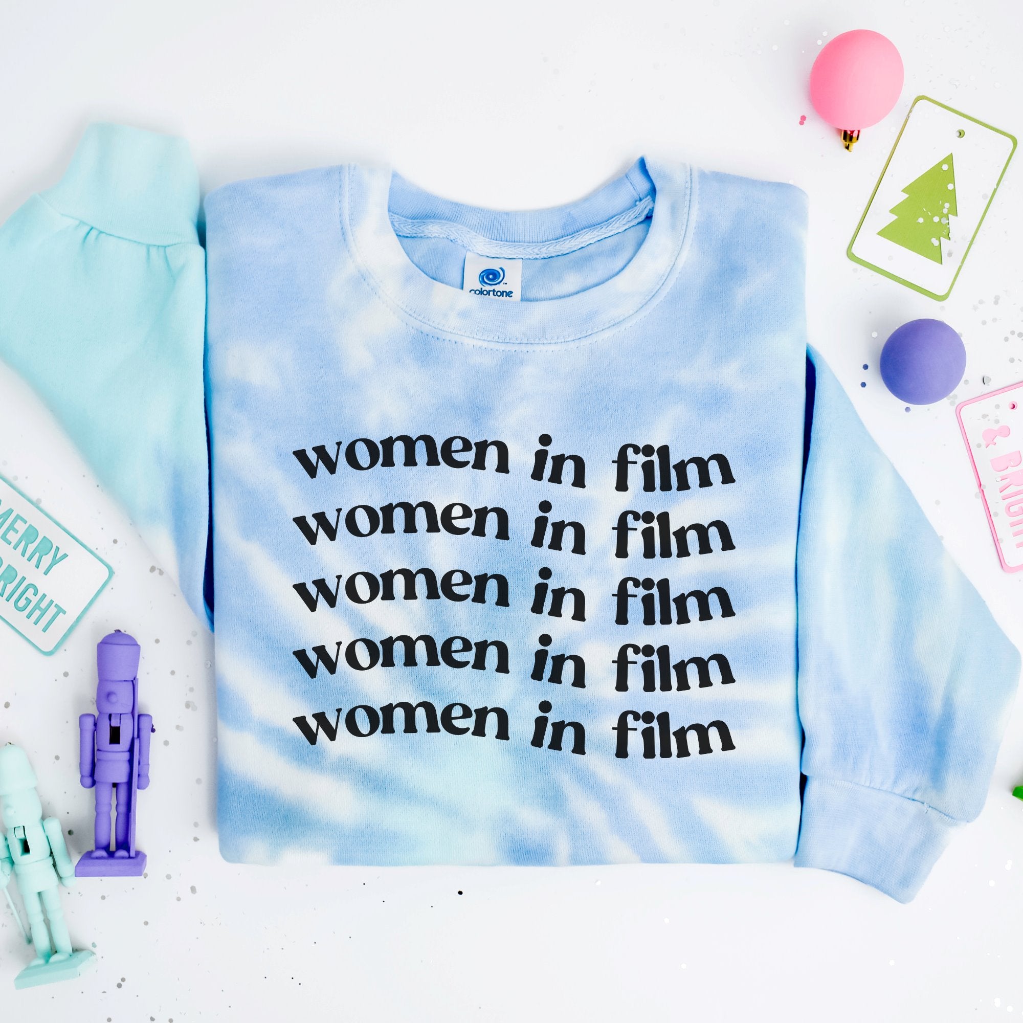 Women in Film Tie and Dye Sweatshirt Printify